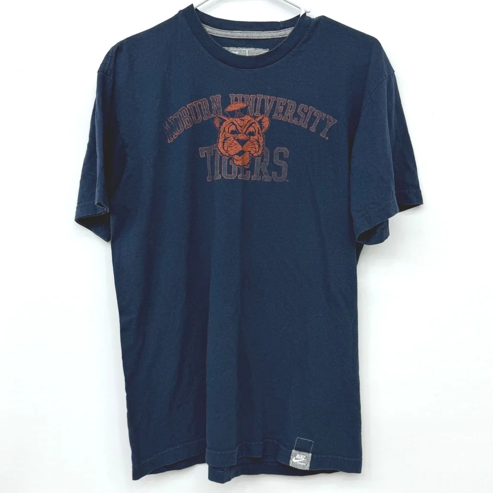 Nike Auburn University Collegiate Tigers Graphic T-Shirt Mens‎ Small Navy Blue